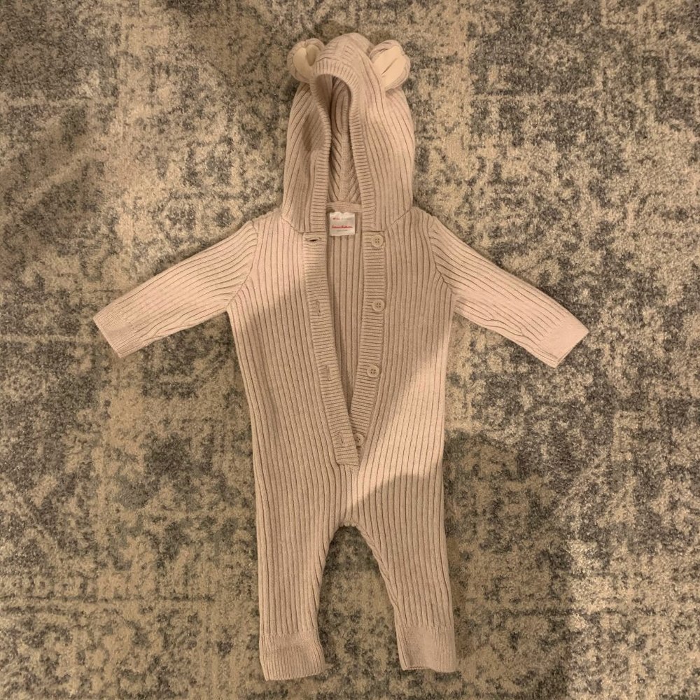 Hanna Anderson -- Sweaterknit Critter Romper 3-6M